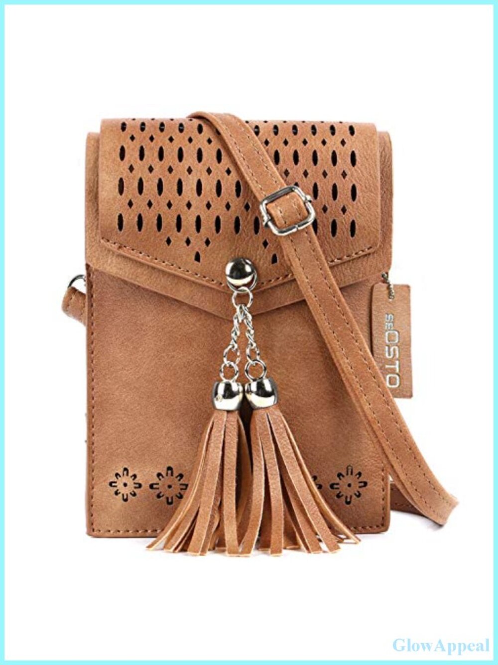 Small Crossbody Bag with Tassel, Faux Leather Phone Purse, Gift for Her